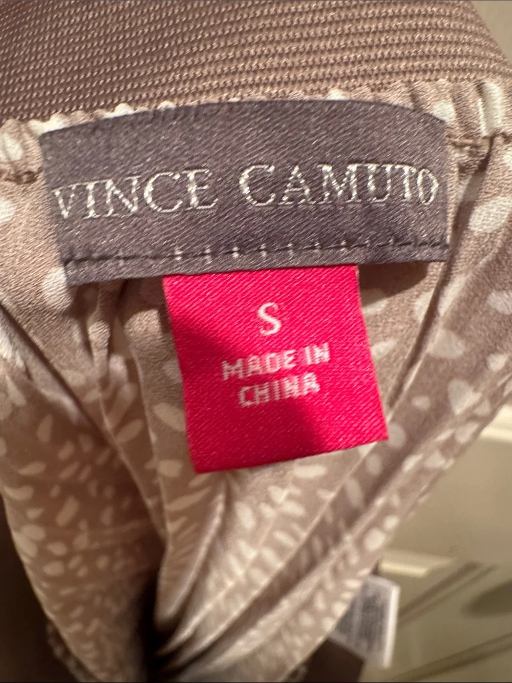 Vince Camuto Pleated Midi Skirt in Mauve Dot Print